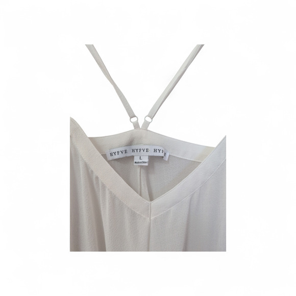 Hyfve Asymmetrical White Top | Adjustable Straps | Size Large | EUC - Picture 3 of 4